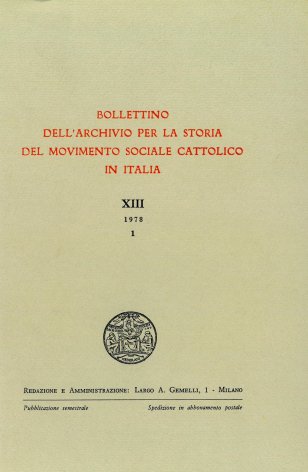 BOLLETTINO DELL'ARCHIVIO PER LA STORIA DEL MOVIMENTO SOCIALE CATTOLICO IN ITALIA - 1978 - 1