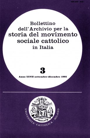 BOLLETTINO DELL'ARCHIVIO PER LA STORIA DEL MOVIMENTO SOCIALE CATTOLICO IN ITALIA - 1992 - 3